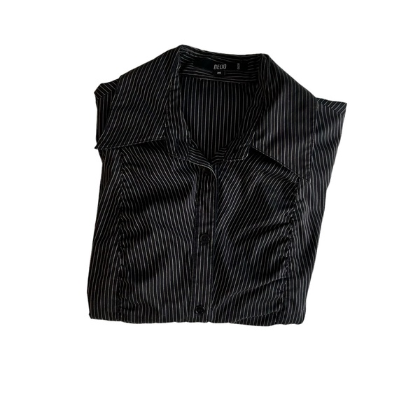 BEDO black with stripes long-sleeves blouse - Picture 11 of 12